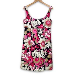Vintage J. Crew Cotton Mini Dress Preppy Y2K 00s 2000s Floral Sz 12